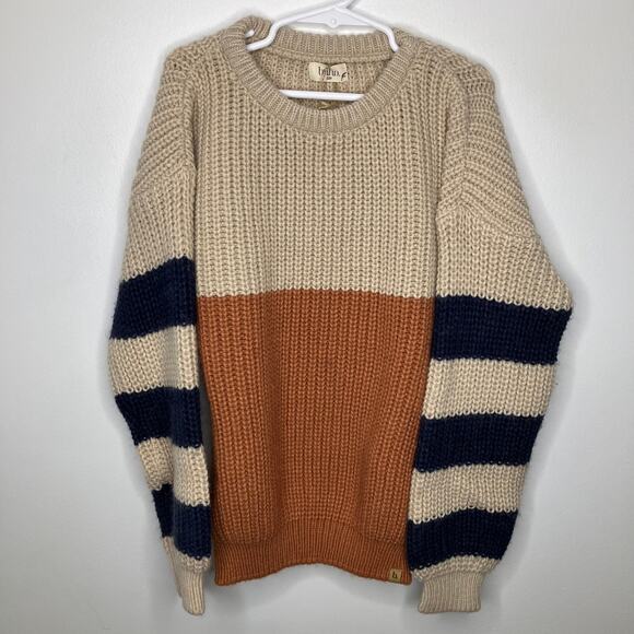 NWT BUHO Bands Jumper Crew Sweater Terracotta Alpaca Wool Blend 10 - Picture 2 of 5